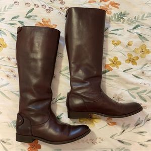 Frye Melissa Tall (back zip, dark brown, 11, wide calf)